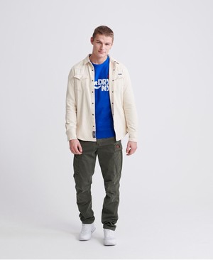 Superdry New York Crew Férfi Pulóver Kék | TGPSE8039